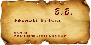 Bukovszki Barbara névjegykártya