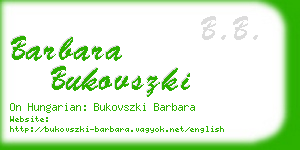 barbara bukovszki business card